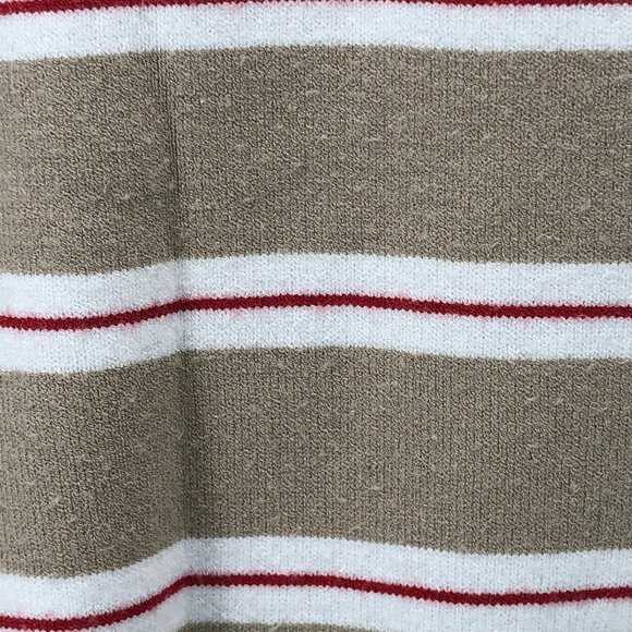 Weekend MaxMara Tan Red White Stripe Top Medium - Picture 9 of 10
